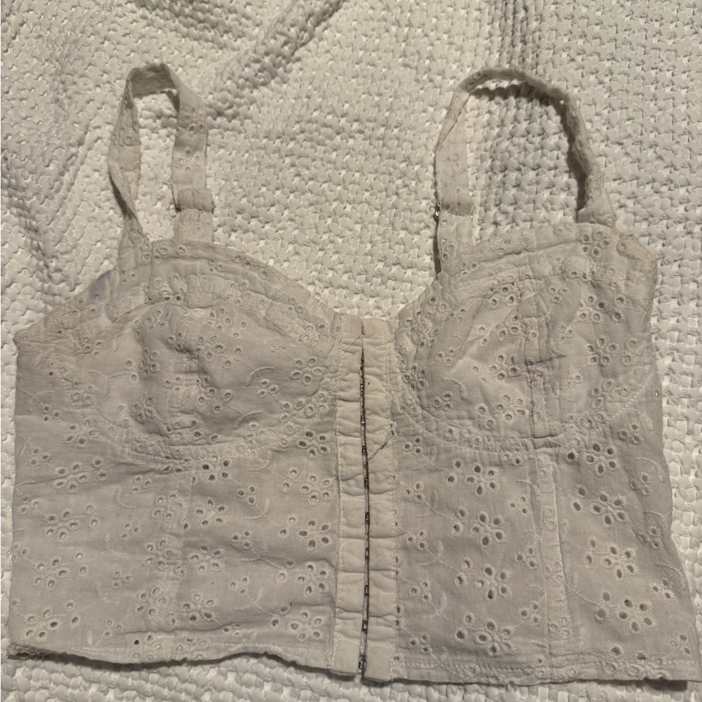 Full Tilt White Eyelet Bustier Camisole